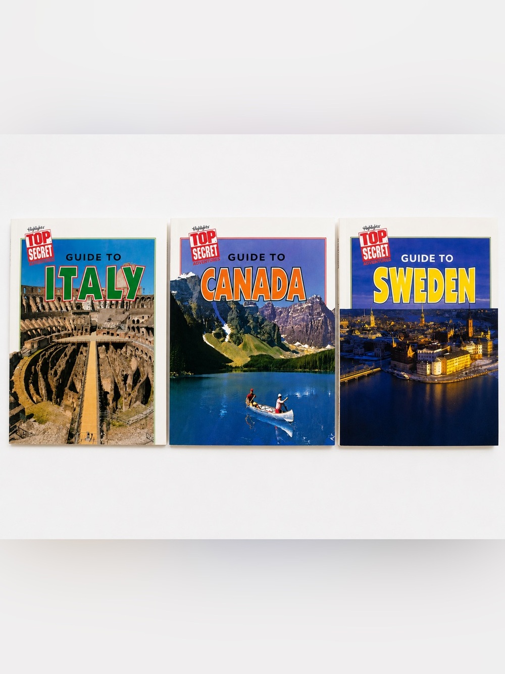 Highlights Top Secret Adventures Lot Canada Italy Sweden Travel Books Set 3 Kids